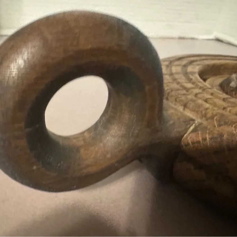 vintage oak candle holder